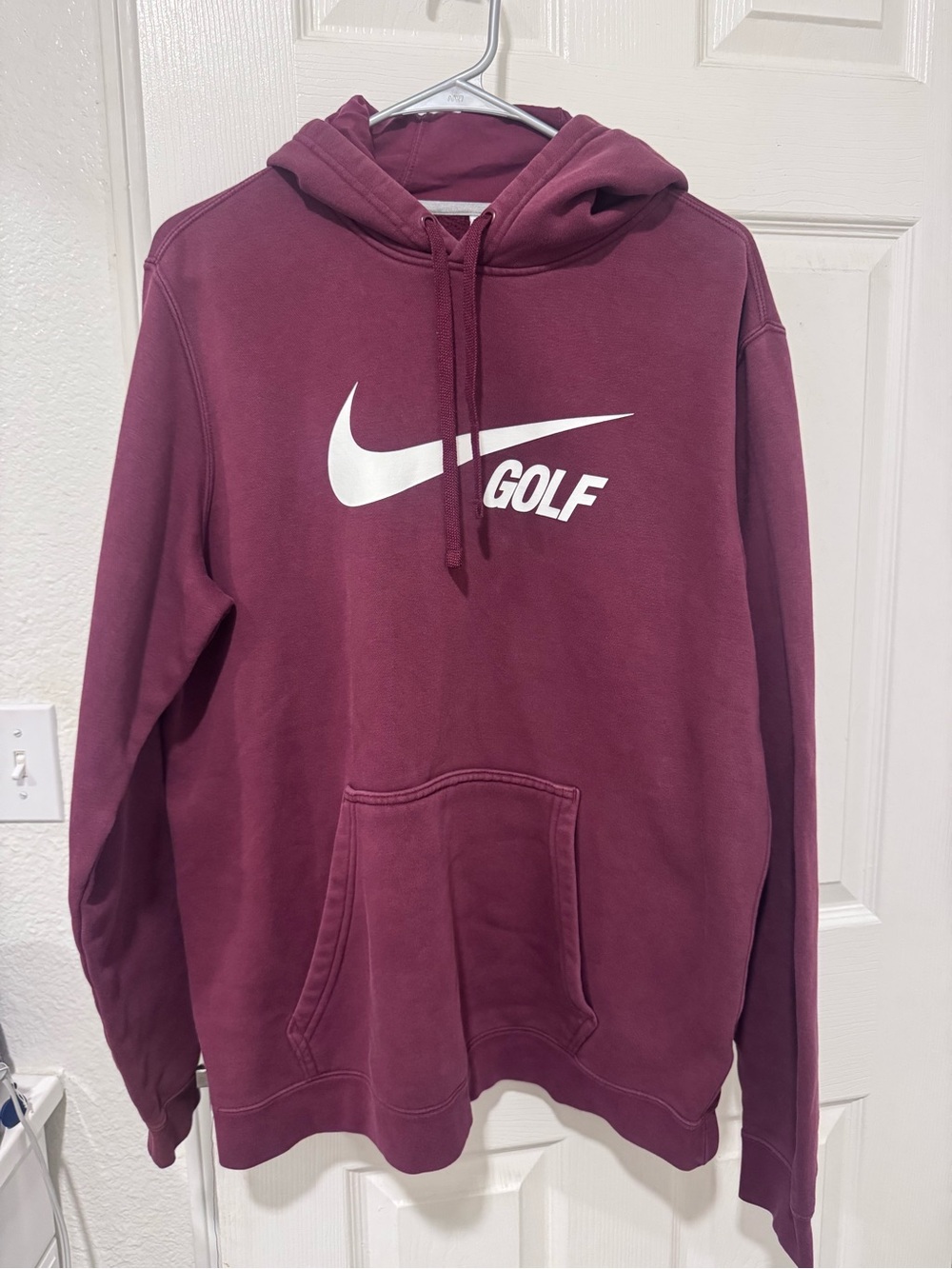 Nike Maroon Golf Pullover Hoodie with White Swoosh